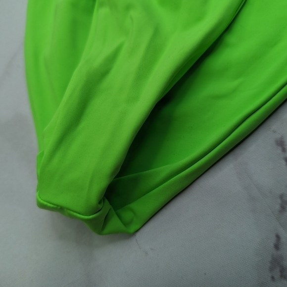 Good American Swim Bottom Women 4 XL Green Chartreuse Neon Tiny Ties Bikini Fits - Picture 3 of 10